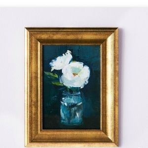 Studio McGee Framed Wall Canvas Navy Floral- Rare!